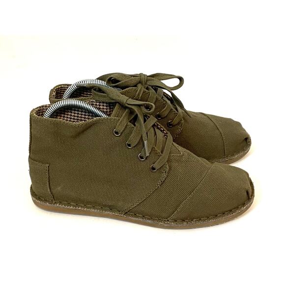 TOMS Desert Botas Chukka Boots Army Green Men's 7/Women's 8.5 - Picture 1 of 9